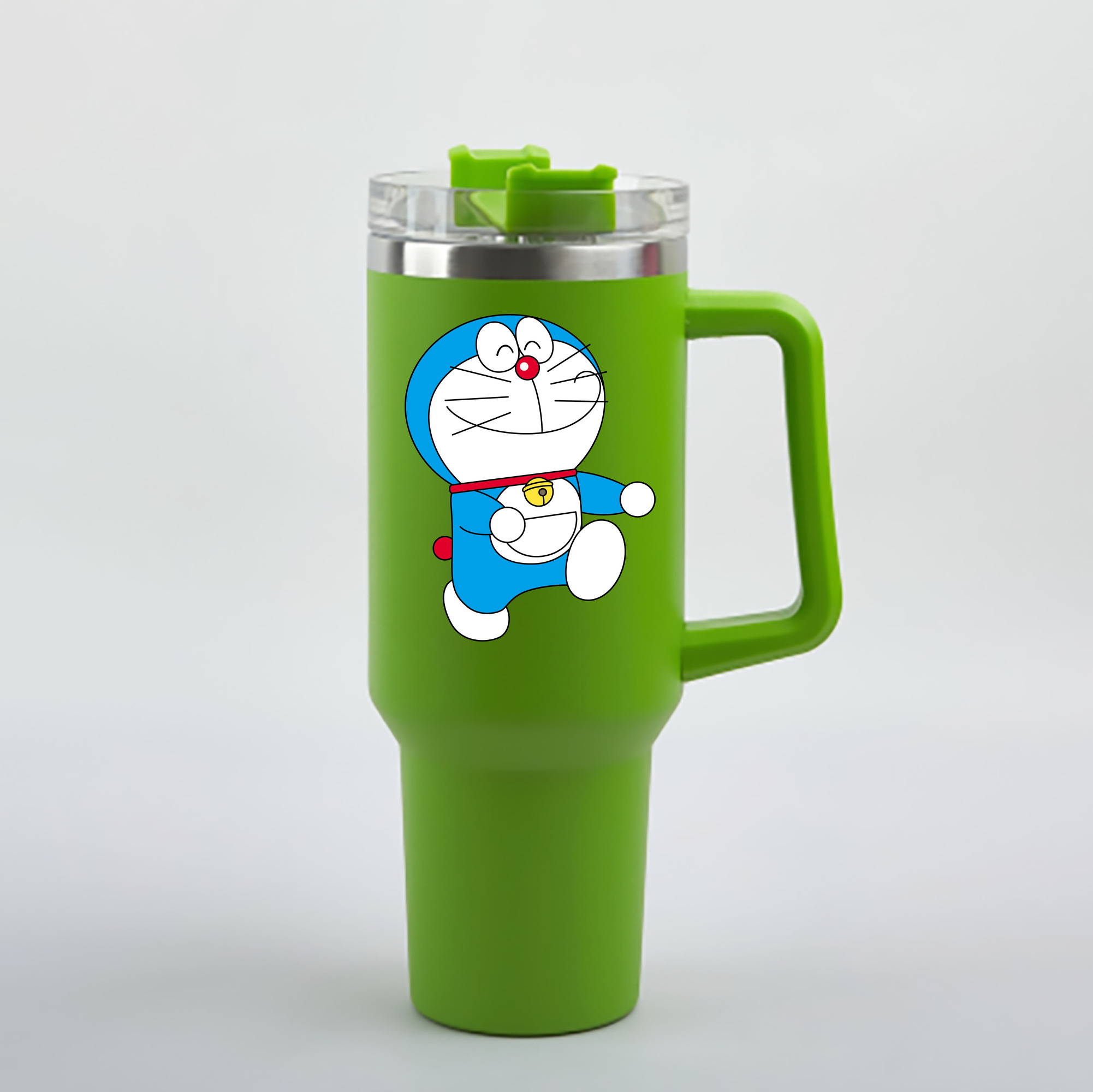 （画像用） ドラえもん Doraemon 1200mL車用タンブラー - クリスタルステッカー（プラスチックストロー付き）